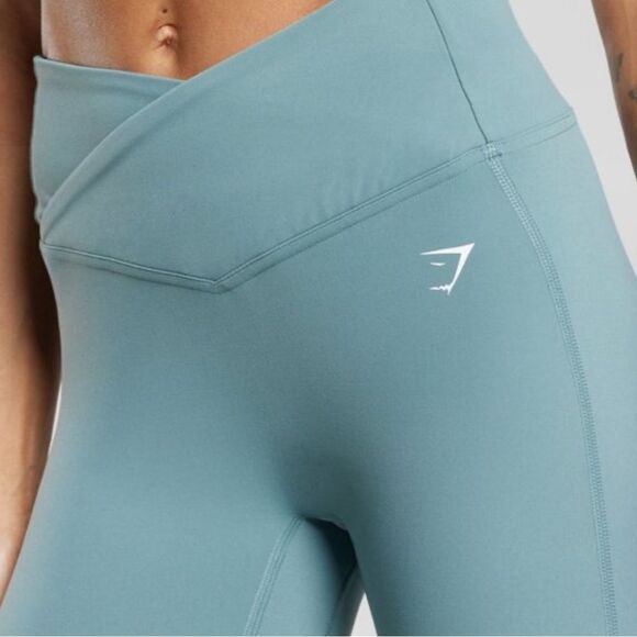 Gymshark Crossover Leggings Thunder Blue Size Medium - Picture 5 of 9